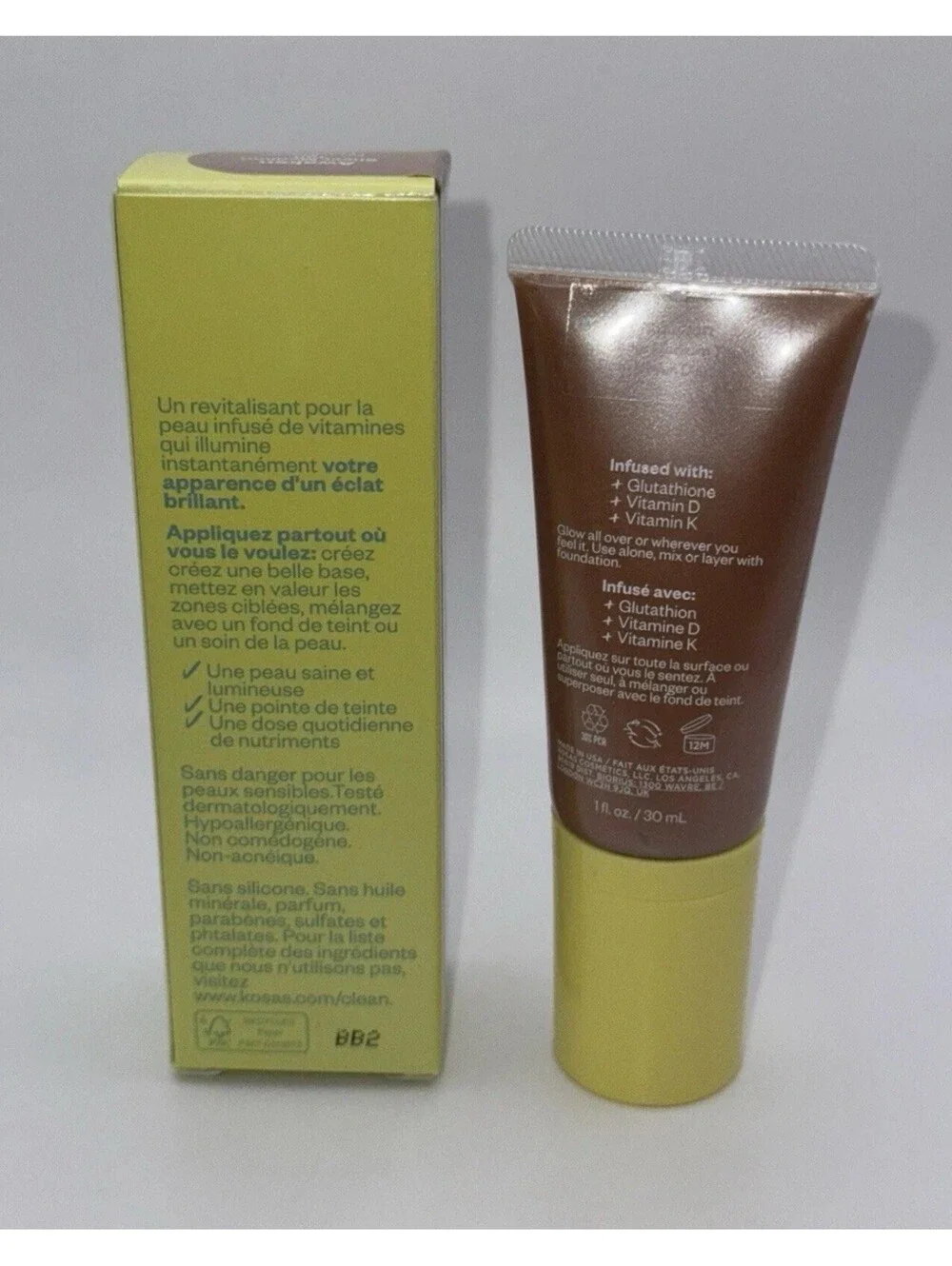 Kosas Glow I.V Vitamin Infused skin Enhancer (AWAKEN, Sheer Medium Tan) 1 fl oz